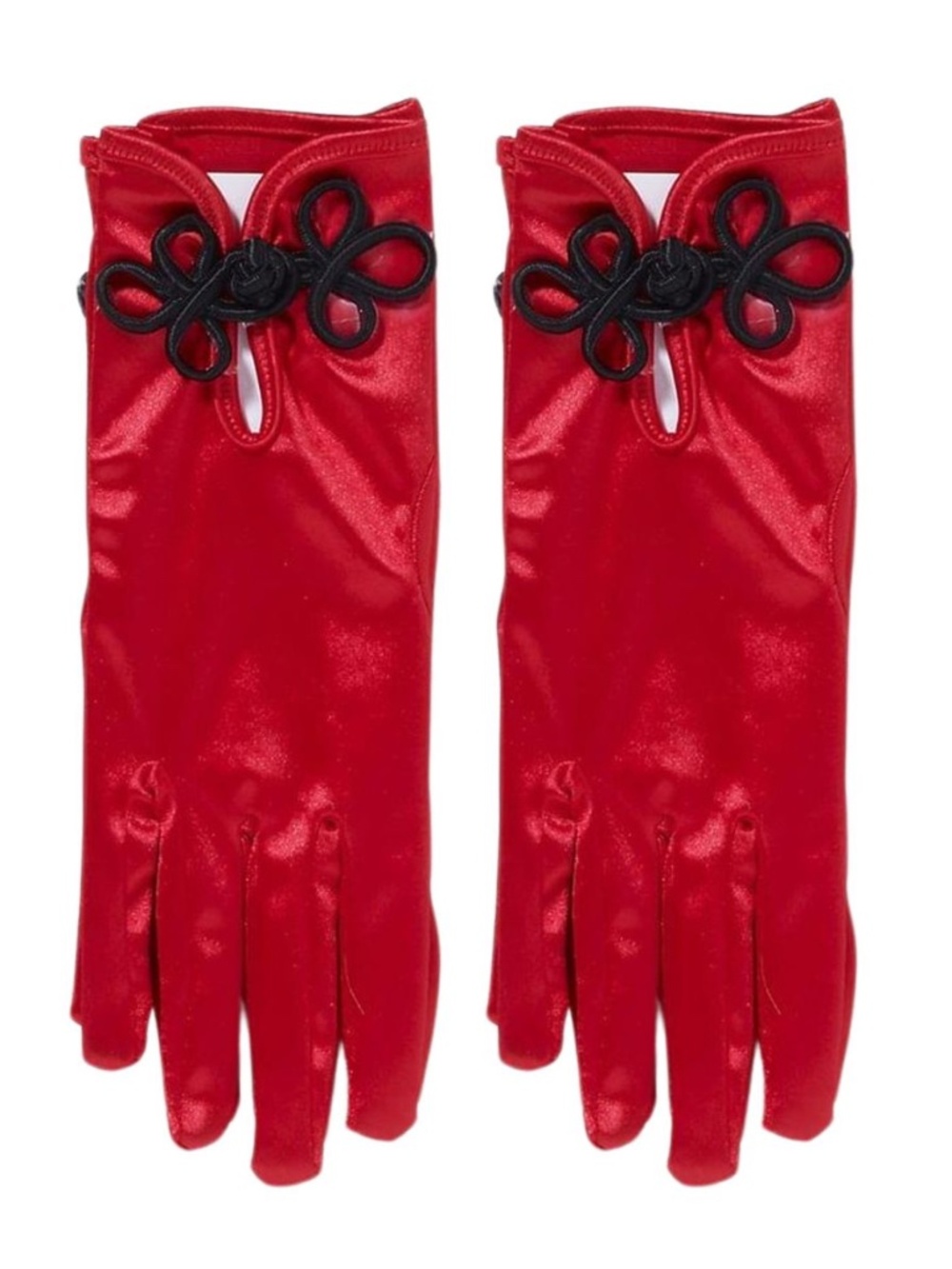 Red Satin Rockabilly Gloves